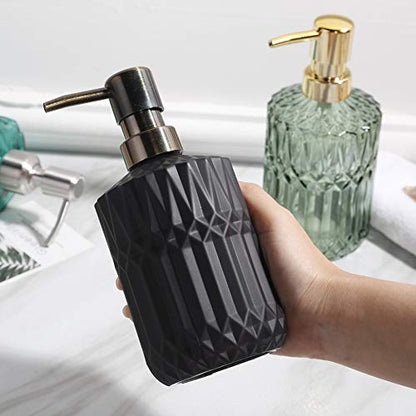 YunNasi Soap Dispenser with Pump, Refillable Liquid Hand Soap Dish Soap Dispensers for Bathroom Counter, Kitchen Sink (Black) - color: Black