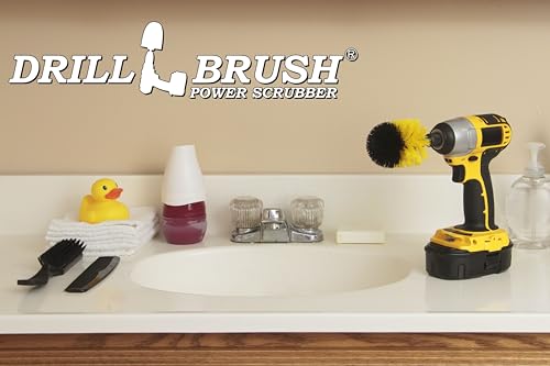 Household Cleaning Supplies - Bathroom Cleaning Accessories - Bath Mat Cleaner - Bathroom Brush - Tile Grout Cleaner - Bathtub Scrub Brush - Sink Cleaner - Toilet Scrubber - Shower Cleaning Brush - color: Yellow
