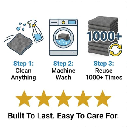 MIRACLEAN Waffle Weave Microfiber Cloths - 12 x 12 inches - Lint Free Cloth, Streak-Free Absorbent Microfiber Glasses Cleaning Cloth, Screens, Dusting & Appliances - 12 Pack Premium Cloth Wipes - size: 12 Pack