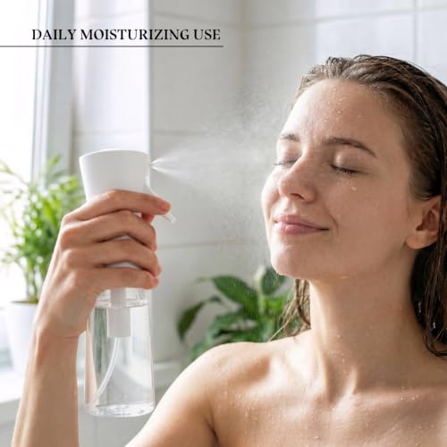 3 Pack White Continuous Spray Bottle Atomizing Mister for Hair,Plants,Cleaning,Travel Fine Mist Water Spray Bottles for Styling,Refillable Empty Spray Bottles Black&Transparent (200ml) - color: C
