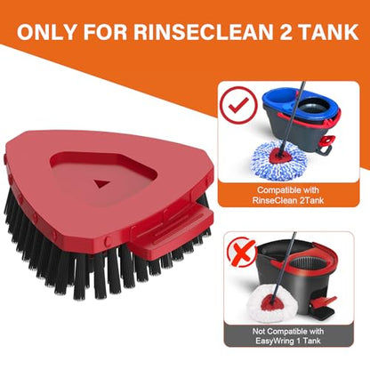 Fatmass 2 Pack Upgraded Spin Mop Replace Scrub Mop Brush Compatible with O Cedar 2 Tank RinseClean, Great for Kitchen, Deck, Bathroom and Shower Floor Scrubber - size: Small (Red 2 Pack)