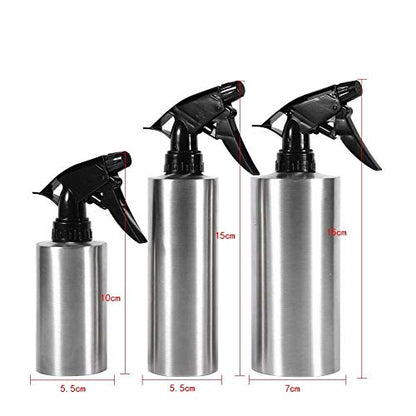 Fdit Stainless Steel Hand Pressing Watering Can with Spray Nozzle (250ml)