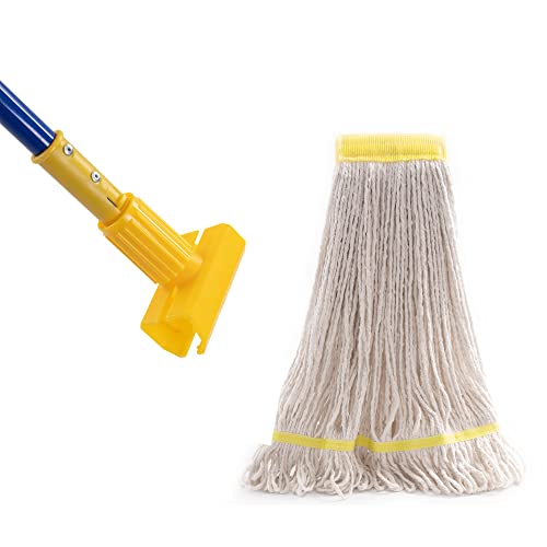 Matthew Cleaning Commercial Quick-Change Iron Mop Handle for Floor Cleaning Heavy Duty Mop Stick Replacement 60inch Jaw Clamp-Style Wet Mop Handle 6 Packs - color: Large Jaw Clamp - Blue