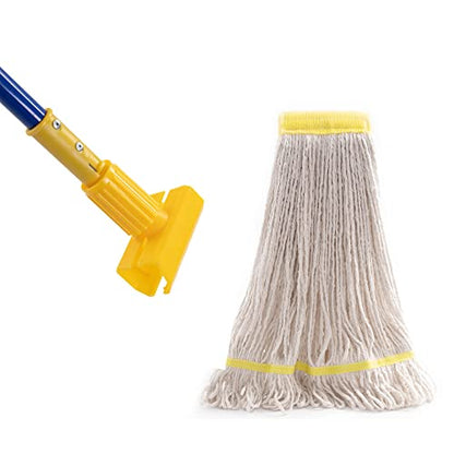 Matthew Cleaning Commercial Quick-Change Iron Mop Handle for Floor Cleaning Heavy Duty Mop Stick Replacement 60inch Jaw Clamp-Style Wet Mop Handle 6 Packs - color: Large Jaw Clamp - Blue