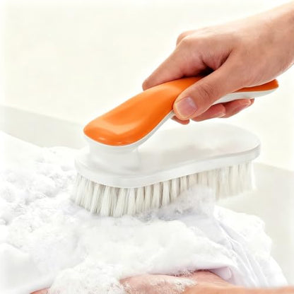 2Pack Shoe Cleaning Brush Household Laundry Clothes Scrubbing for Stains Bathroom Ergonomics Grip Easy Hold (2, Orange) - color: Orange