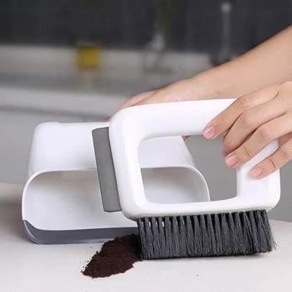 Dustpan and Brush Set Dust Pan Broom Brush Mini Dustpan with Brush Table Liquid Cleaning for KitchenTable Desk Key Board Cat Dog and Other Pets, White, KQ-001