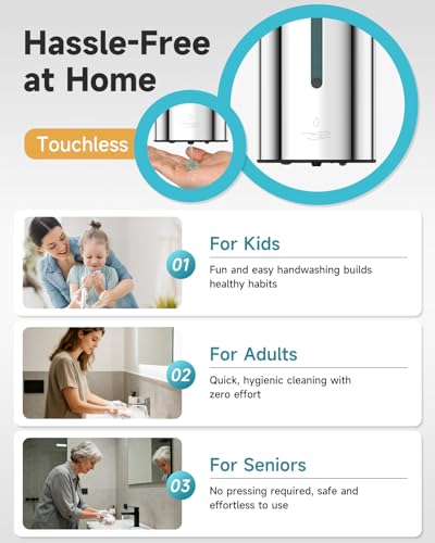 AIKE Automatic Wall Mount Liquid Soap Dispenser, Commercial Stainless Steel with 25oz Large Capacity Save Time Effort and Cost,Model AK1205 (Polished) - color: Polished Stainless Steel