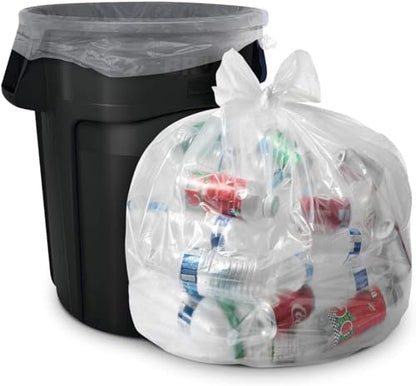 45 Gallon Clear Trash Bags - (Huge 400 Pack) - 40" x 46" - 1.5 MIL (Equivalent) - CSR Series - Heavy Duty Industrial Liners Clear Garbage Bags for Recycling, Contractors, Storage, Outdoor - style: 45 Gal, 1.5 Mil Equiv, 400 Count