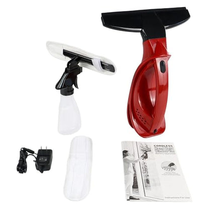 Window Vacuum Squeegee Cordless, Window Vac with Detachable 200ml Water Tank and Strong Suction, Electric Window Cleaning Tool for Window, Mirror, Countertop, Tile