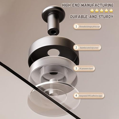 Kairsya Towel Hooks for Bathroom No Drill, Suction Cup Hooks for Shower Waterproof, Adhesive Wall Hooks for Glass Tile Marble Stainless Steel, 2 Pack Silver - color: Silver White