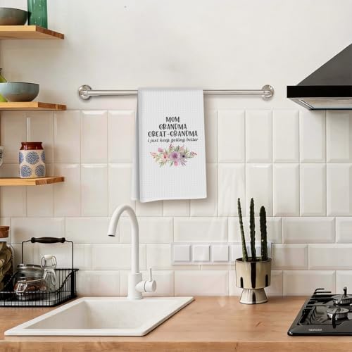 Great Grandma Dish Towels - Great Grandmas Gifts Reusable Dish Towel Waffle Weave Absorbent Kitchen Towels, Grandmas Hand Cloth Tea Towel, Grandma Gifts from Grandson Granddaughter (14×24 Inches) - color: Great Grandma