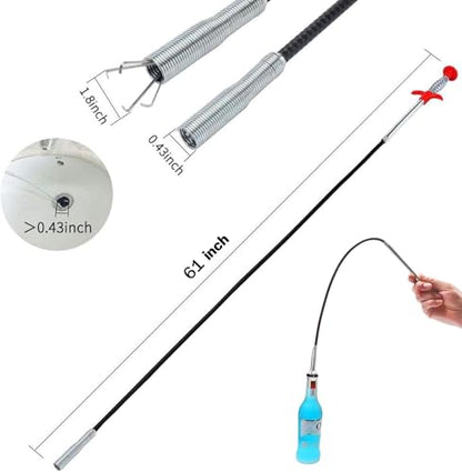 Drain Snake, Unclog Drain Tool for Bathroom Sink, Shower, Bathtub, Car & Tight Spaces,Flexible Sink Snake Drain Cleaner Tool Set, Sink Declogger, Hair Puller from Drain (63" Ball) - color: 63" Ball