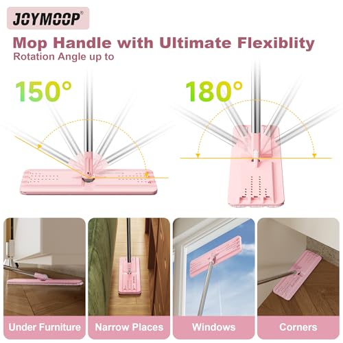 JOYMOOP 13" Microfiber Flat Mop Head Replacement for Floor Mop, Pink, 1 Pack - color: Pink