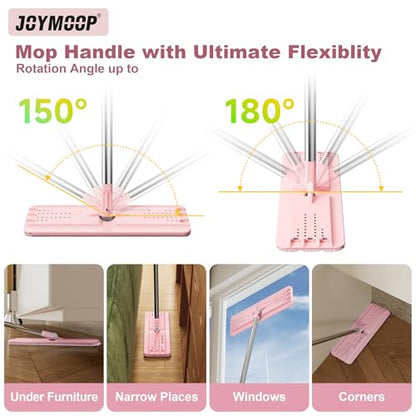 JOYMOOP 13" Microfiber Flat Mop Head Replacement for Floor Mop, Pink, 1 Pack - color: Pink