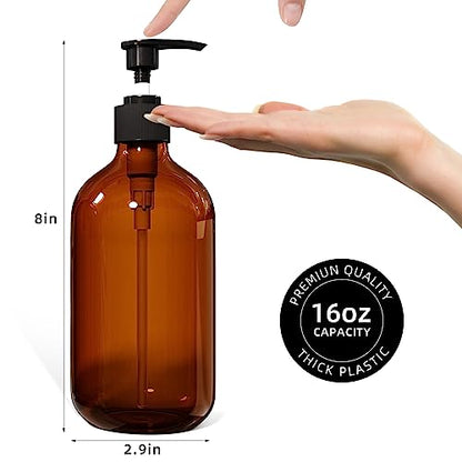 Amber Foam Soap Dispenser Set of 2 Bundle with 2 Pcs Amber Lotion Soap Dispenser
