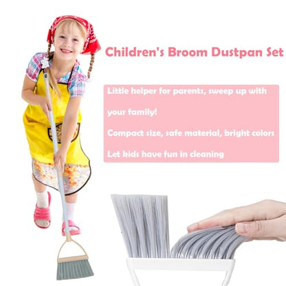 Mini Broom with Dustpan for Kids,Little Housekeeping Helper Set (Light Blue) - color: Light Blue