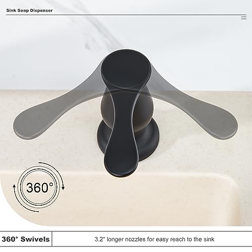 GAGALIFE Kitchen Sink Soap Dispenser Matte Black, Under Sink Soap Dispenser with 40" Silicone Extension Tube, Say Goodbye to Frequent Refills - color: Matte Black, size: with Hose