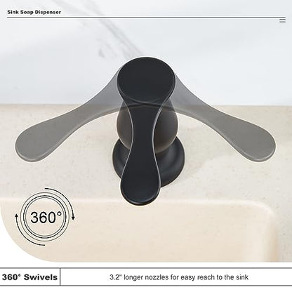 GAGALIFE Kitchen Sink Soap Dispenser Matte Black, Under Sink Soap Dispenser with 40" Silicone Extension Tube, Say Goodbye to Frequent Refills - color: Matte Black, size: with Hose