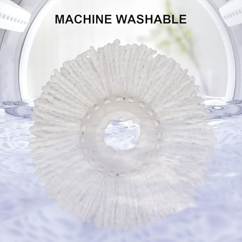 Spin Mop Replacement Heads, 6.3 Inch Microfiber Mop Refills Compatible with Hurricane, Mopnado, Simpli Magic and Other 360° Spin Mop Systems, Round Standard Universal Mop Pads (White) - 6 Pack - color: White - 6 Pack