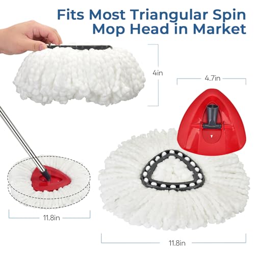 Matthew Cleaning 3Pack White Microfiber Spin Mop Replacement Head Compatible with EasyWring Spin Mop Replace Head-EasyWring High Absorbency,Machine Washable,Microfiber Spin Mop Refills - color: White, size: 3 Count