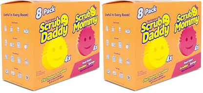 Scrub Daddy 4 Scrub Daddy Sponges & 4 Scrub Mommy Kitchen Sponges - Scratch-Free for Dishes & Multipurpose Cleaning - BPA Free & Made with Polymer Foam - Stain & Odor Resistant (16 Pack) - size: 8 Count (Pack of 2)