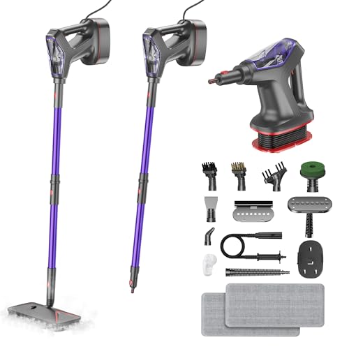 Steam Mop for Floor Cleaning, Heavy Duty All-in-One Steam Cleaner for Home with Detachable Handheld Steamer, for Hardwood, Tile, Walls, Grout, Windows, Furniture and Decks