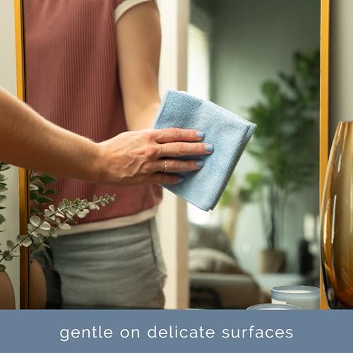 S&T INC. Microfiber Cleaning Cloth, Bulk Microfiber Towel for Home, Reusable and Lint Free Cloth Towels for Car, Light Blue, 11.5 Inch x 11.5 Inch, 100 Pack - size: 100 Pack