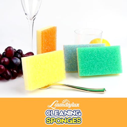 LAUNDRYLUX Scrub Sponge, Dual-Sided Temperature-Responsive Scrubber - Non-Scratch - Multipurpose Dish Sponges for Kitchens, Bathrooms, and Outdoor Use - 4 Pack - style: Rectangle
