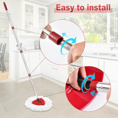 Mop Handle for Ocedar, Mop Handle for O Cedar, Spin Mop Replacement Handle for O Cedar, 4-Section Spin Mop Handles and Base for Ocedar, 30" to 58" Mop Stick Pole Handle and Base for Ocedar Spin Mop - size: Mop Handle with 1 Tank Base