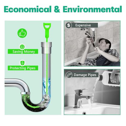 Longer Drain Clog Remover Sink Snake: 3 Pcs Hair Remover Tools for Shower Bath and Bathtub（25in Longer Size）