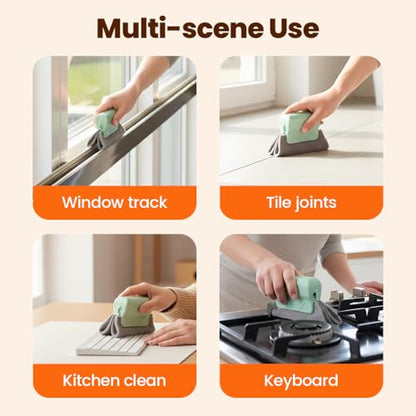 Magic Window Track Cleaner, Window Groove Cleaning Brush Tools Set, Cleaner Brushes for Window lides Gaps Tile Lines Shutter Slats Car Vents & Narrow Gaps (9PC) - color: 9pc