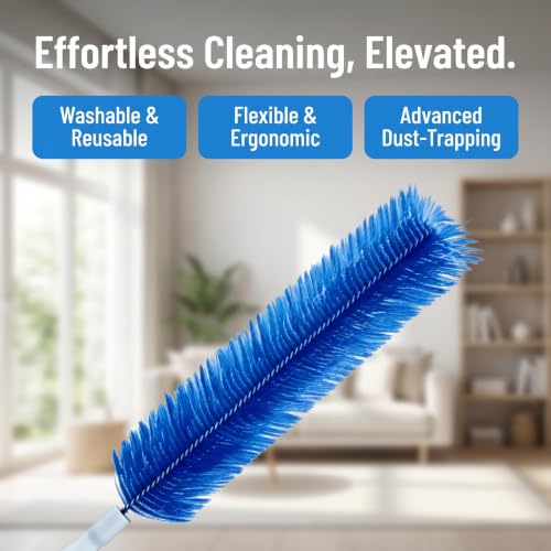 2026 Flexible Microfiber Fan Duster, Bendable Crevice Brush for AC Vent, Car, Curtain, Cobweb, Washable Reusable（Mixed 2 Pcs） - color: Mixed 2 Pcs