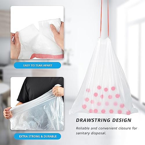 Ultra Thick Heavy Duty Plastic 15 Gallon Drawstring Trash Bags Large 80 Count White Leak Proof Garbage Bags for Tall Kitchen Home Office Outdoor - size: 1 Count (Pack of 80)