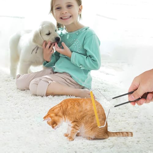 BETOOKY Pet Hair Remover Lint Shaver 2pcs Stainless Steel Manual Hairball Cleaner for Clothes Carpet Furniture Portable Pet Coat Cleaning Tool