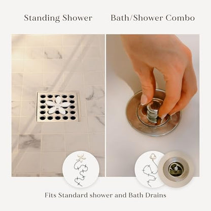 DrainWig Bathtub Drain Hair Catcher – Disposable Bathroom Hair Trap, Easy to Install in Bathtub Drain, Helps Prevent Clogs – As Seen on Shark Tank - Bathtub Accessories - Bathtub (2-Pack) - color: White Bathtub, size: 2 Count