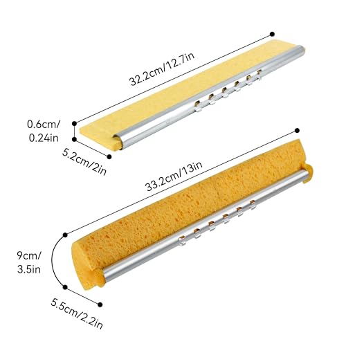 Cellulose Sponge Pop Up Sponge Mop with 2 Swop Roller Sponge mop Suitable for Wood, Ceramic Tiles and Other Flat Floors (1 Handle and 2 Heads) - color: Red Yellow