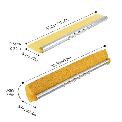 Cellulose Sponge Pop Up Sponge Mop with 2 Swop Roller Sponge mop Suitable for Wood, Ceramic Tiles and Other Flat Floors (1 Handle and 2 Heads) - color: Red Yellow