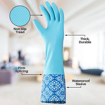 DecorRack 4 Pair Household Cleaning Gloves, Reusable Medium-Sized Multi-Purpose Gloves, Assorted