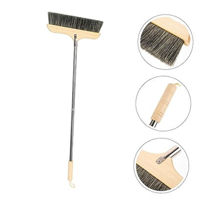 ABOOFAN Soft Bristle Broom with Long Handle and Beveled Bristles for Home Floor Cleaning Static Dust Sweeper with Hanging Rope for Easy Storage for Carpets Corners and Under Furniture