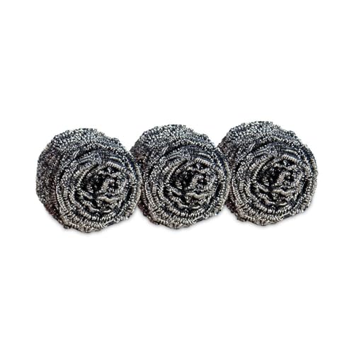 Scotch-Brite Stainless Steel Scrubbers, Scouring Pads for Cleaning Tough Baked-On Messes, Metal Scrubbers for Cleaning Dishes, 3 Scrub Pads (Pack of 8) - color: Silver, size: 3 Scrubbers (Pack of 8)