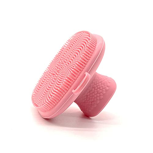 Silicone face Scrubber for Women Facial Cleansing Brush Silicone Face Wash Brush Manual Waterproof Cleansing Skin Care Face Brushes for Cleansing and Exfoliating - color: Pink