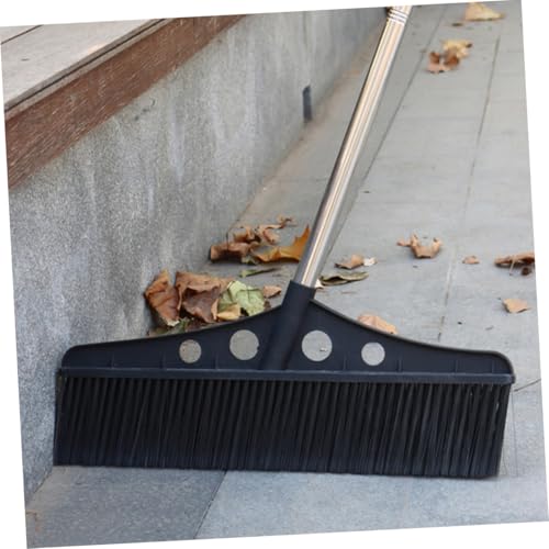 GARVALON Detachable Broom for Outdoor Cleaning Heavy Duty Stainless Steel Sweeper with Wide Brush for Efficient Patio Garage Warehouse and Garden Use
