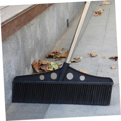 GARVALON Detachable Broom for Outdoor Cleaning Heavy Duty Stainless Steel Sweeper with Wide Brush for Efficient Patio Garage Warehouse and Garden Use