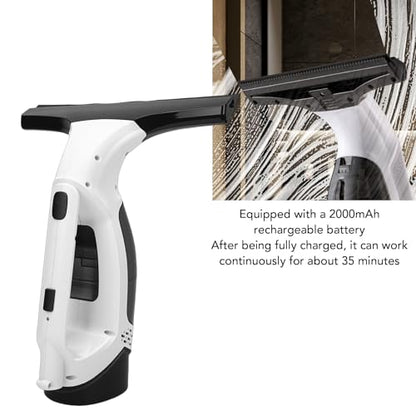 Hyuduo Window Vacuum Cleaner, 1.2KPa Strong Suction 11 Inch Silicone Wiper Cordless Electric Window Squeegee with 150ml Detachable Water Tank, for Shower Mirror Tile Cleaning