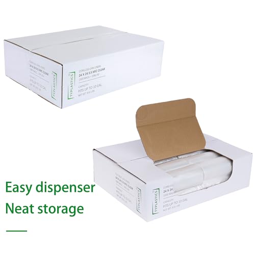 TYPLASTICS Trash Can Liners - Wholesale 1000 Count 7-10 Gallon Trash Bags on Perforated Roll Small Garbage Bags for Light Office Trash Bathrooms Hotels Recycling Commerical and Industrial 24" x 24" - size: 50 Count (Pack of 20)