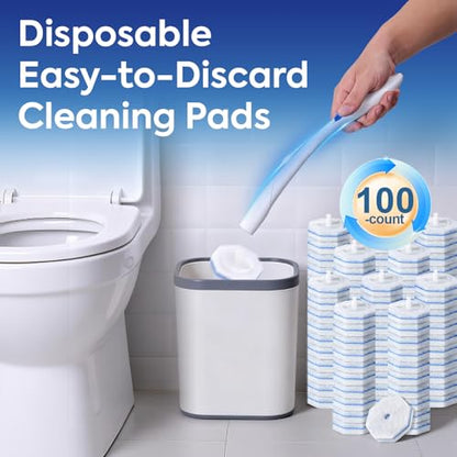 100 Pcs Disposable Toilet Cleaner Refill Pads, Universal Toilet Bowl Brush Replacement Heads, Durable Deep Cleaning Refills, Fresh Scent Bathroom Cleaning Supplies - size: 1 Count (Pack of 100)