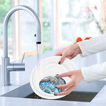 YETTASBIN Marble 3PCS Wood Pulp Scrub Sponges, Reusable Absorbent Household Cleaning Sponge Non-Scratch Kitchen Dish Sponges, Multi-Surface Safe Scrubber for Nonstick Pans, Pots