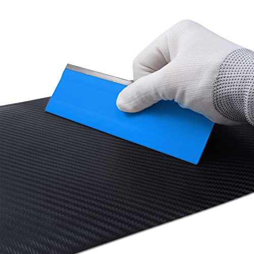 FOSHIO 6 Inch Rubber Squeegee for Kitchens, Glass, Shower and Car Windows, Film Installation Vinyl Scraper Tint Squeegee, Windshield Glass Cleaning Tool, Pack of 3 (Blue) - color: Pure Blue