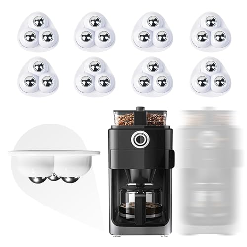 Self Adhesive Appliance Sliders 8 Pack Kitchen & Furniture Rollers | Move Small Appliances Easily 360° Glide No Tools Peel Stick 12lbs Per Wheel - color: White, size: 8pcs