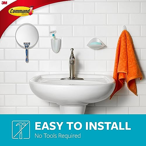 Command Bath Razor Holder, Clear Frosted, 1-Holder, 1- Water-Resistant Strip, Organize Damage-Free